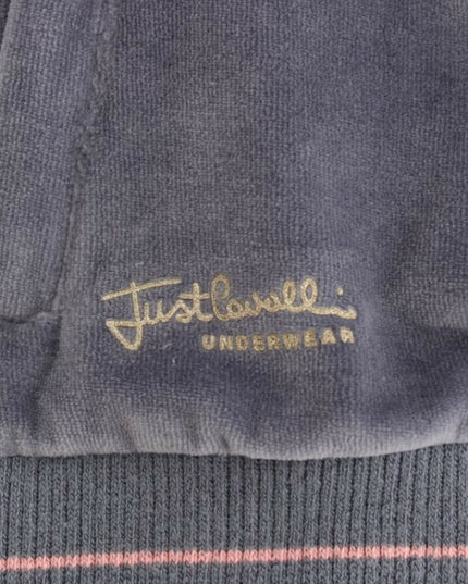 Cavalli Blue velvet zipup sweater