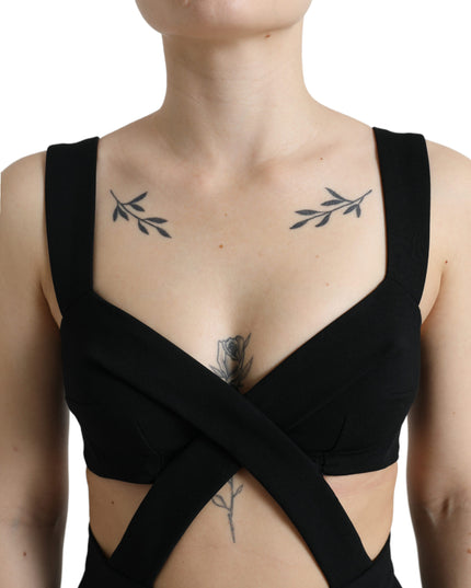 Dolce & Gabbana Black Cut Out Sleeveless Bodycon Midi Dress