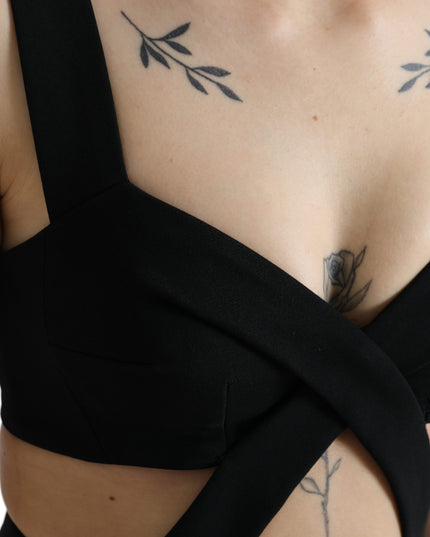 Dolce & Gabbana Black Cut Out Sleeveless Bodycon Midi Dress