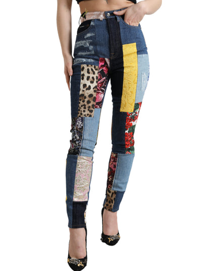 Dolce & Gabbana Multicolor Patchwork GRACE Skinny Denim Jeans