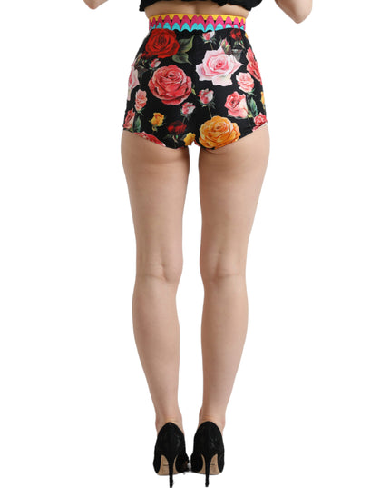 Dolce & Gabbana Multicolor Floral Polka Dot Hot Pants Shorts