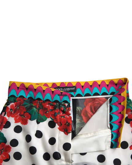 Dolce & Gabbana Multicolor Floral Polka Dot Hot Pants Shorts