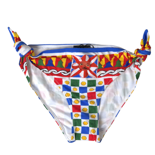 Dolce & Gabbana Multicolor Carretto Bottom Swim Beachwear Bikini