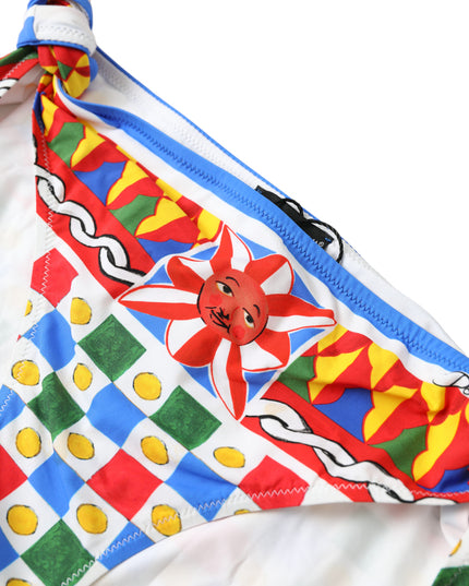 Dolce & Gabbana Multicolor Carretto Bottom Swim Beachwear Bikini