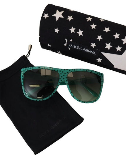 Dolce & Gabbana Green Stars Acetate Square Shades Sunglasses
