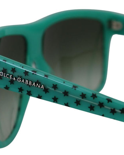 Dolce & Gabbana Green Stars Acetate Square Shades Sunglasses