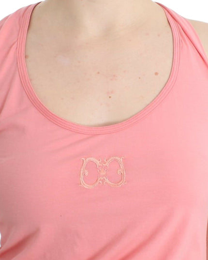 Cavalli Pink cotton tank top
