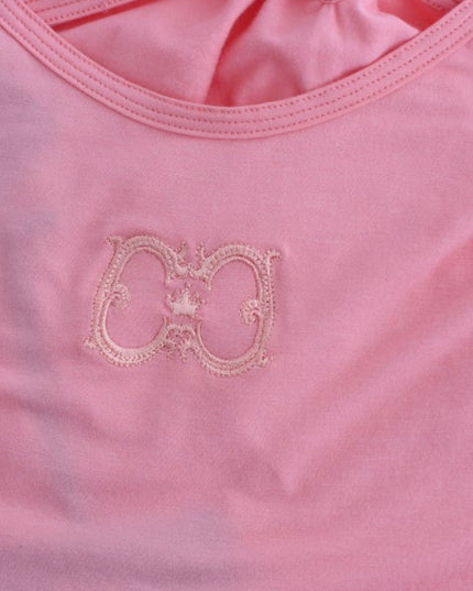 Cavalli Pink cotton tank top