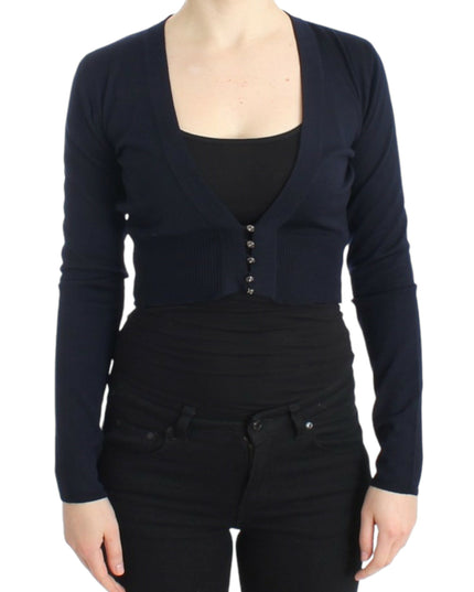 Cavalli Blue cropped wool cardigan