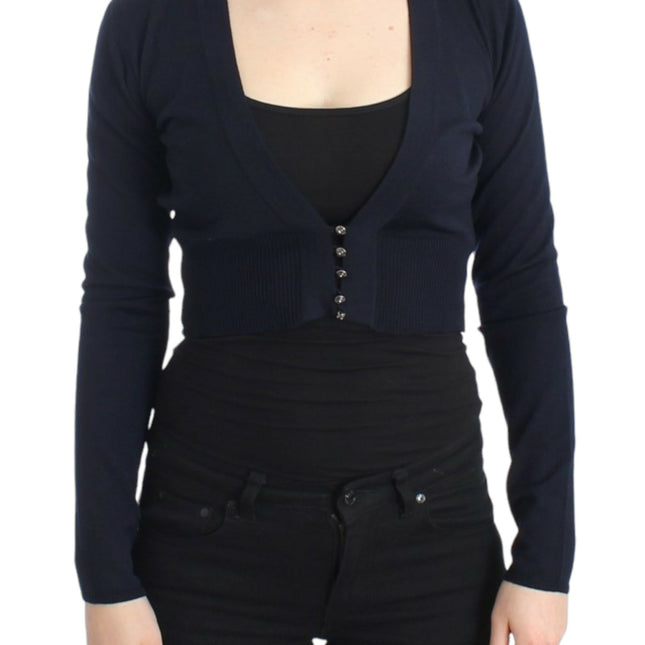 Cavalli Blue cropped wool cardigan