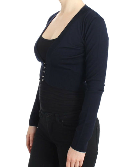 Cavalli Blue cropped wool cardigan