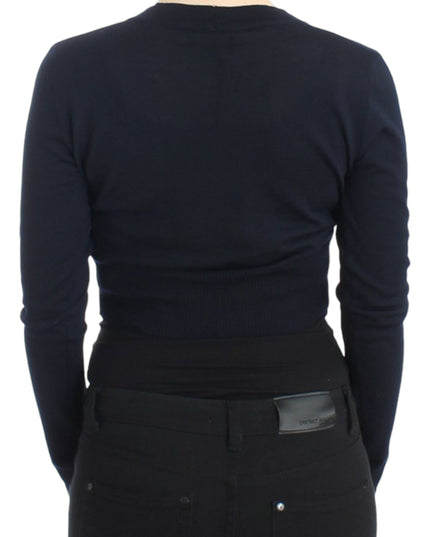 Cavalli Blue cropped wool cardigan