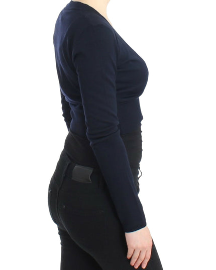 Cavalli Blue cropped wool cardigan