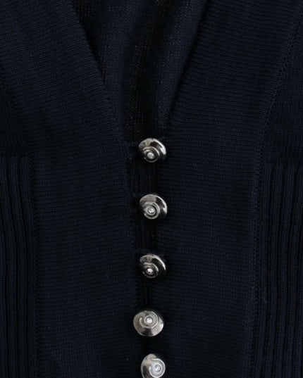 Cavalli Blue cropped wool cardigan