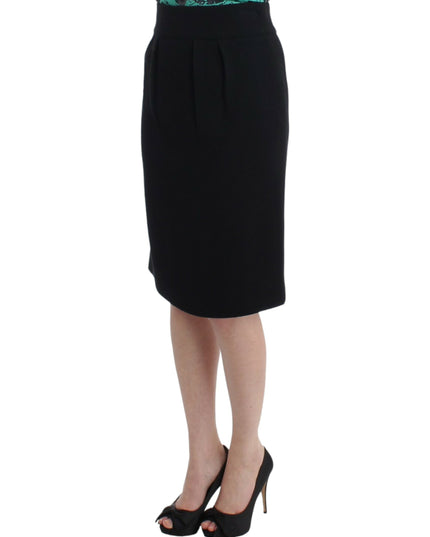Cavalli Black wool pencil skirt