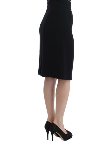 Cavalli Black wool pencil skirt
