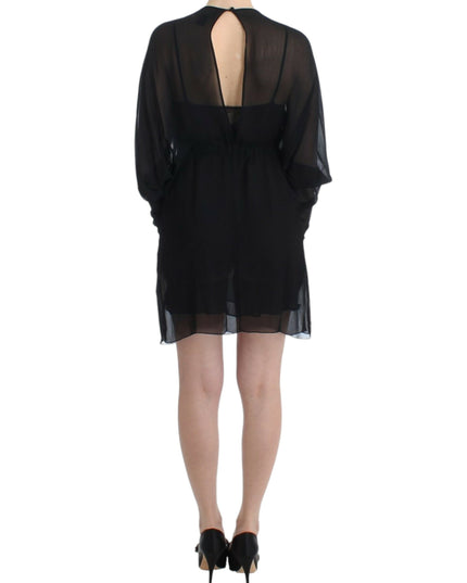 Cavalli Black long sleeve silk dress