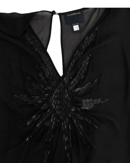 Cavalli Black long sleeve silk dress