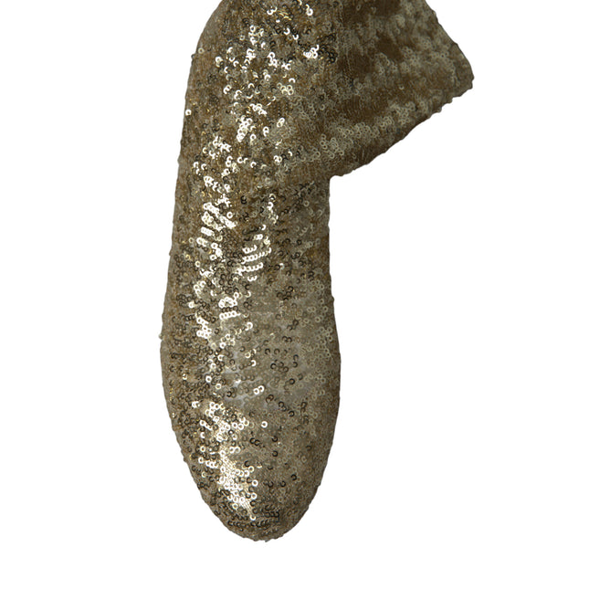 Dolce & Gabbana Gold Sequined Short Boots Stretch Shoes