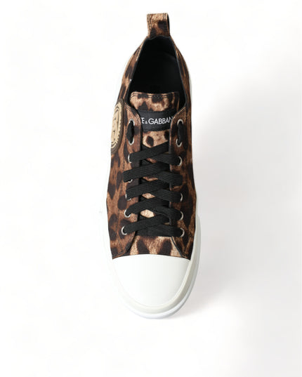 Dolce & Gabbana Brown Leopard Canvas Sneakers Shoes