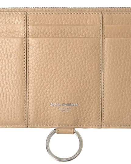 Dolce & Gabbana Beige Leather Shoulder Cardholder Shoulder Strap Wallet