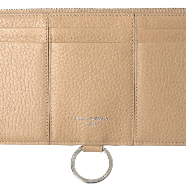 Dolce & Gabbana Beige Leather Shoulder Cardholder Shoulder Strap Wallet