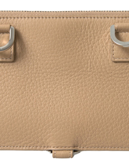 Dolce & Gabbana Beige Leather Shoulder Cardholder Shoulder Strap Wallet