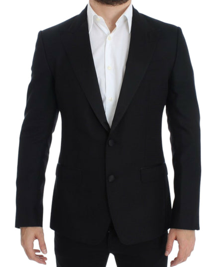 Dolce & Gabbana Black wool silk SICILIA blazer
