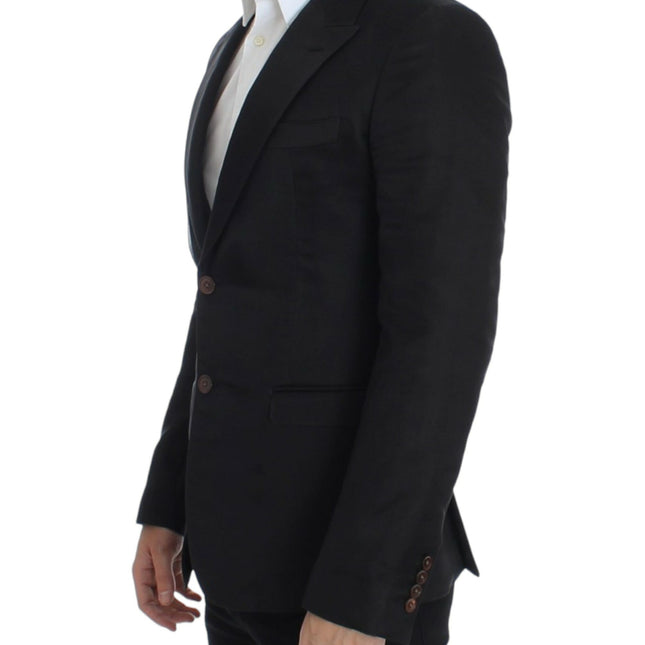 Dolce & Gabbana Black silk slim fit blazer