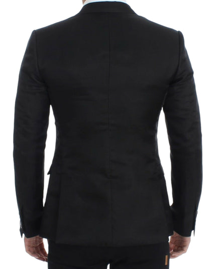 Dolce & Gabbana Black silk slim fit blazer