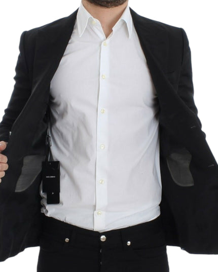 Dolce & Gabbana Black silk slim fit blazer
