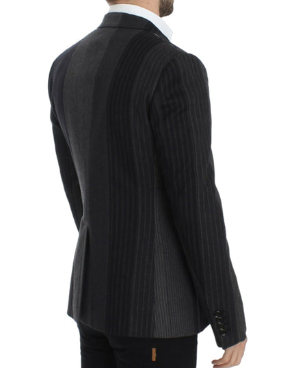 Dolce & Gabbana Gray striped wool stretch blazer