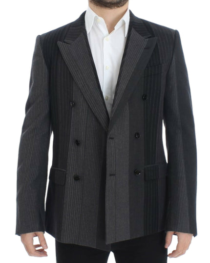 Dolce & Gabbana Gray striped wool stretch blazer