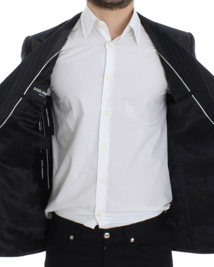 Dolce & Gabbana Gray striped wool stretch blazer