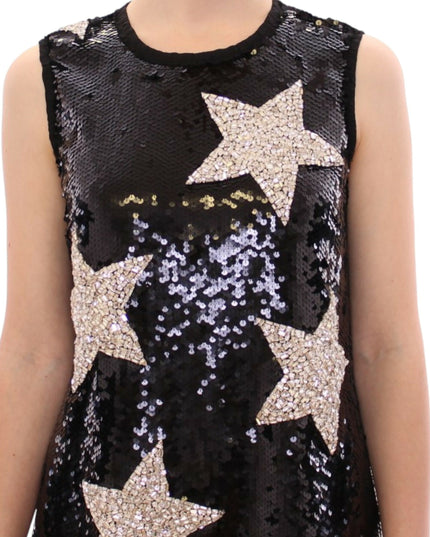 Dolce & Gabbana Masterpiece black crystal swarovski stars sheath dress