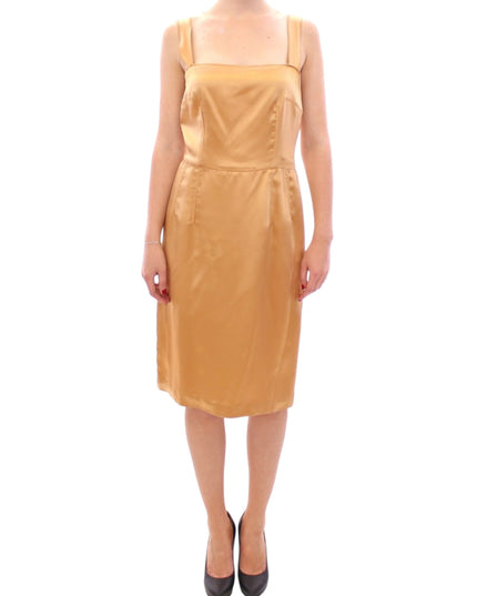 Dolce & Gabbana Bronze silk sheath dress