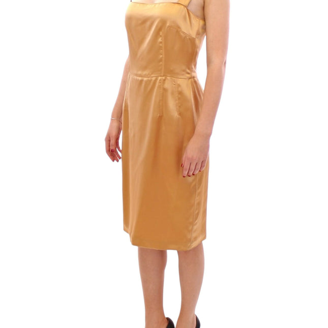 Dolce & Gabbana Bronze silk sheath dress