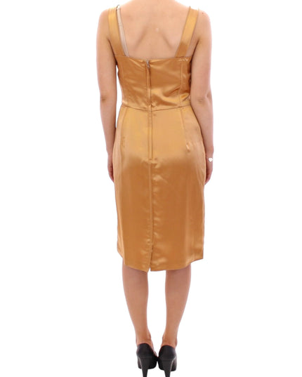 Dolce & Gabbana Bronze silk sheath dress