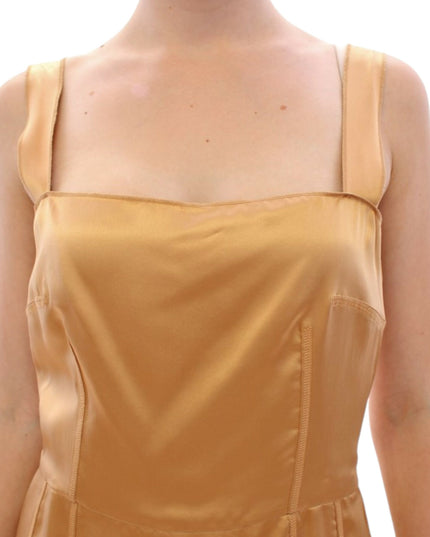 Dolce & Gabbana Bronze silk sheath dress