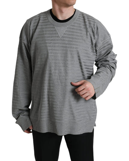 Dolce & Gabbana Gray Crewneck Pullover Silk Top Sweater