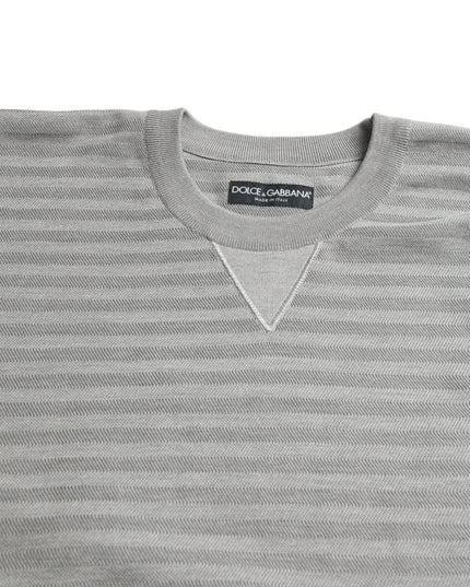 Dolce & Gabbana Gray Crewneck Pullover Silk Top Sweater
