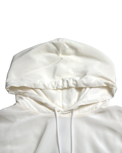 Dolce & Gabbana White Floral Print Hooded Pullover Sweater