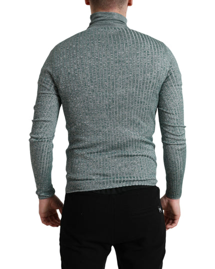 Dolce & Gabbana Green Polyester Turtleneck Pullover Sweater