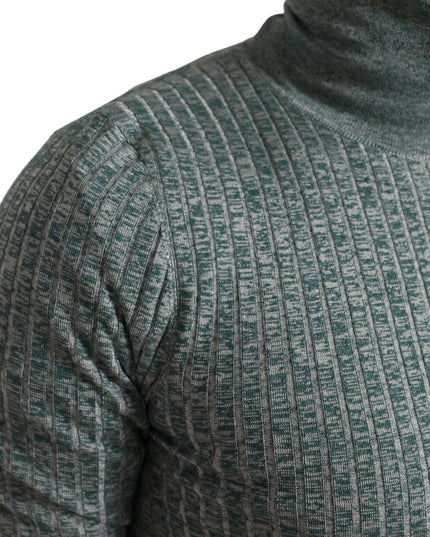 Dolce & Gabbana Green Polyester Turtleneck Pullover Sweater