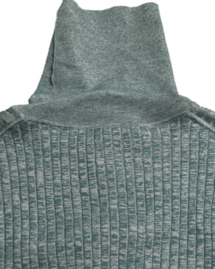 Dolce & Gabbana Green Polyester Turtleneck Pullover Sweater