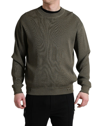 Dolce & Gabbana Green Viscose Crew Neck Men Pullover Sweater