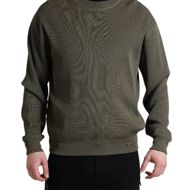 Dolce & Gabbana Green Viscose Crew Neck Men Pullover Sweater