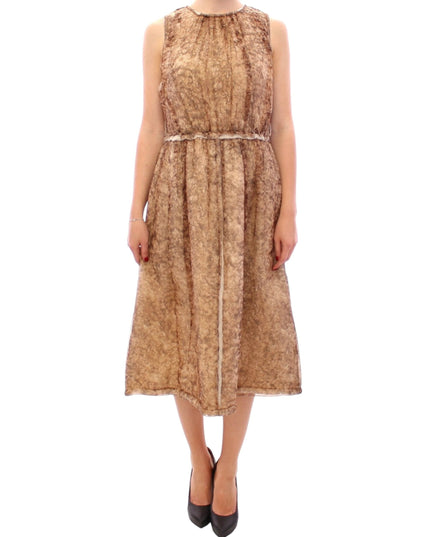 Dolce & Gabbana Brown sleeveless silk dress