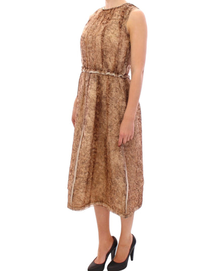 Dolce & Gabbana Brown sleeveless silk dress