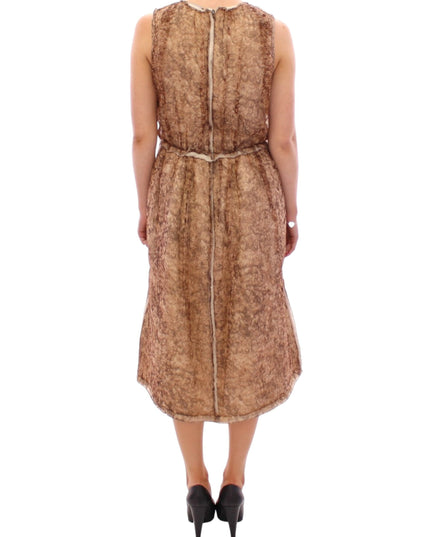 Dolce & Gabbana Brown sleeveless silk dress